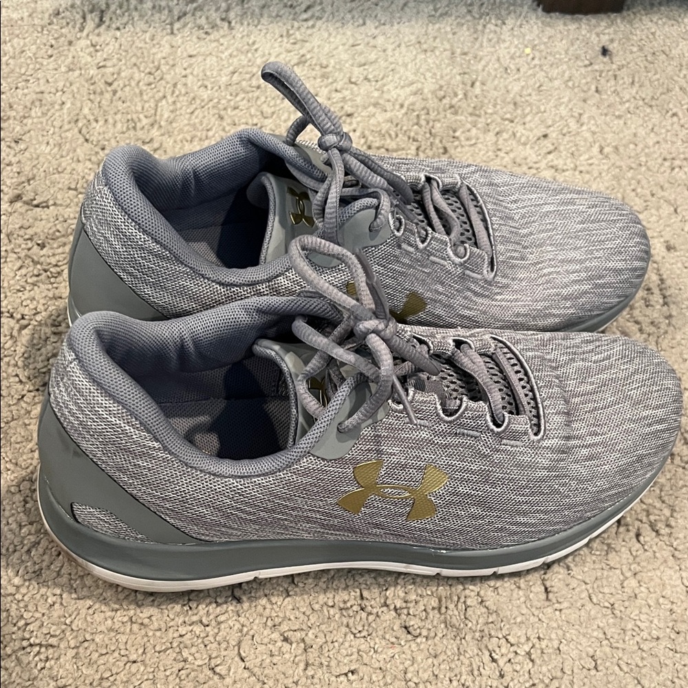Under Armour Gray Sneakers with Gold Logo
